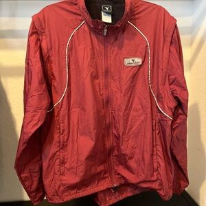 Vtg INSPORT Vended & Removable Sleeves Windbreaker Jacket Size Large Maroon